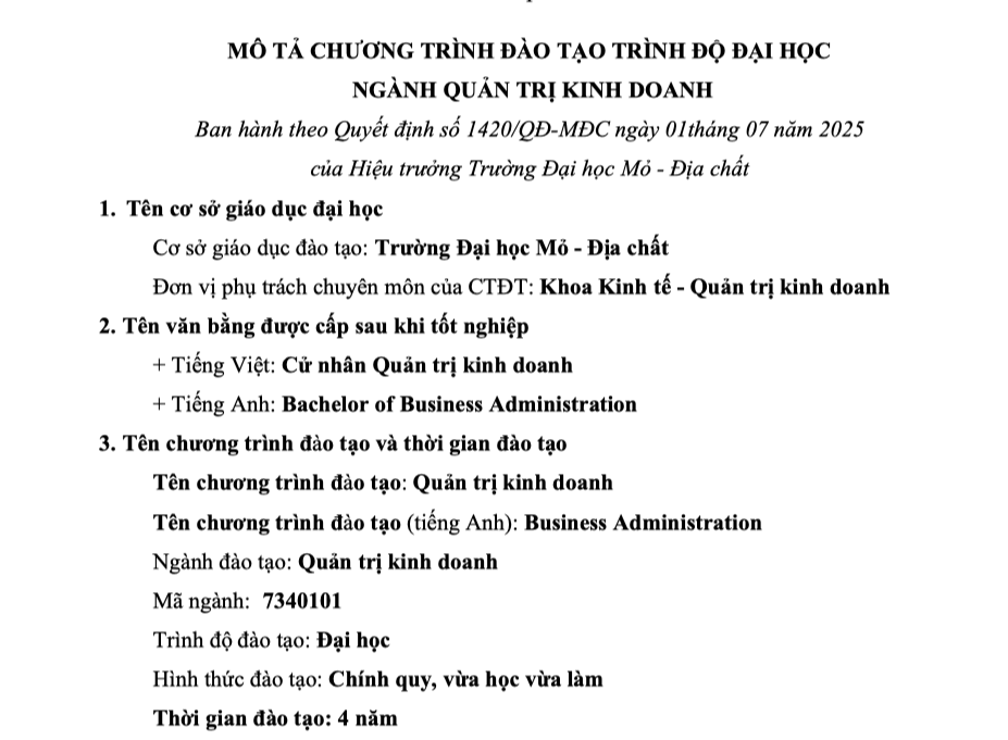 Bản Mô tả CTĐT ngành QTKD năm 2023